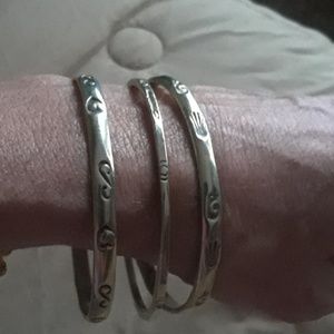 Bangle bracelets, silver plated